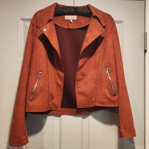 Philosophy Jacket Faux Suede. Burnt Orange Size M